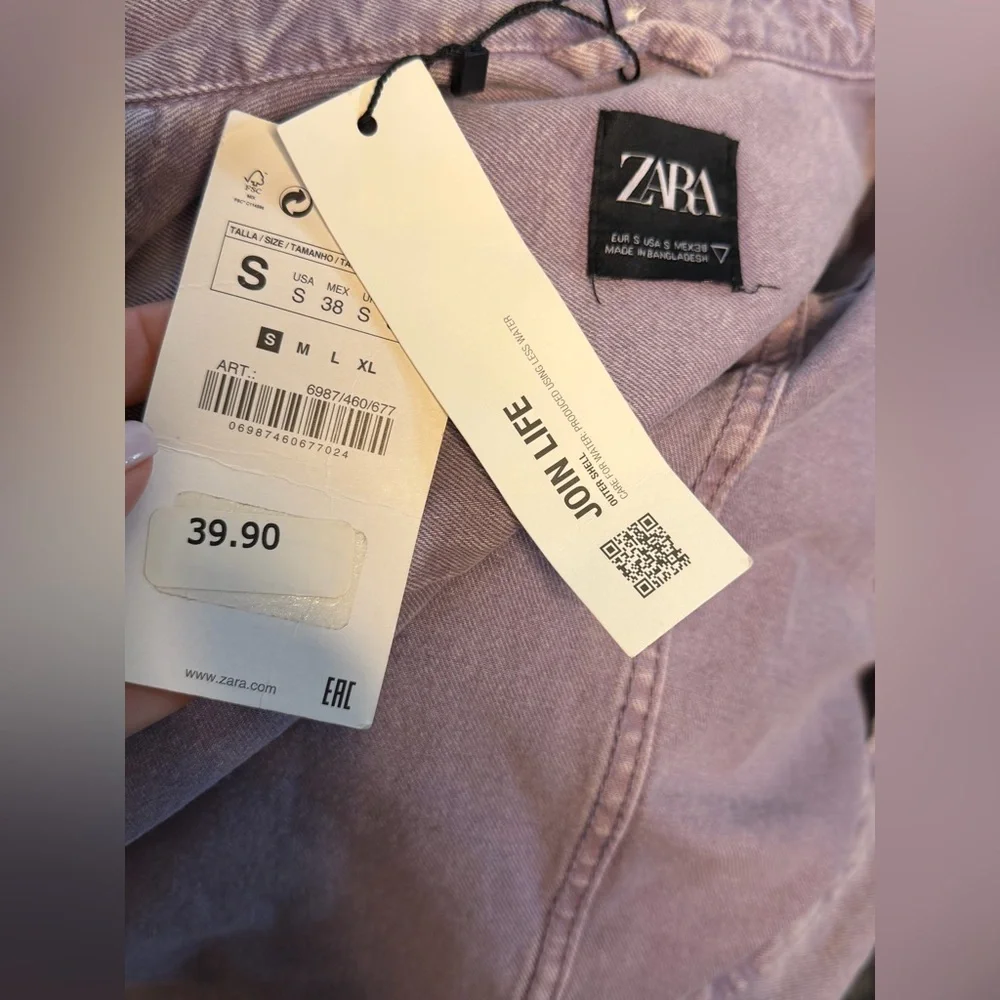 Zara Men's Purple Denim Shirt - Picture 8 of 9